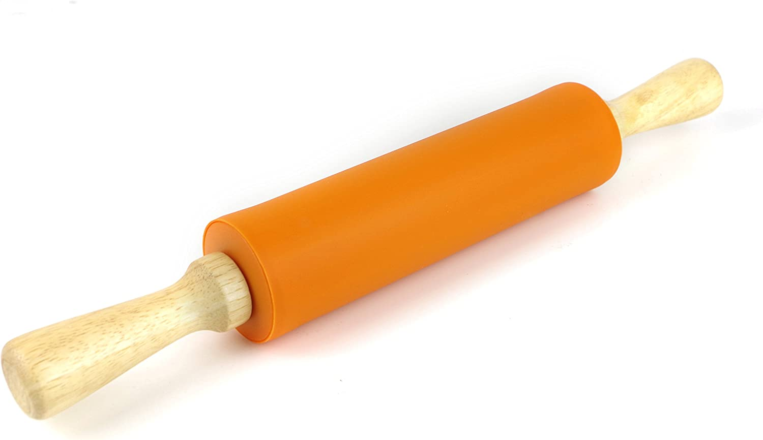 Silicone Rolling Pin Non-Stick Surface Wooden Handle