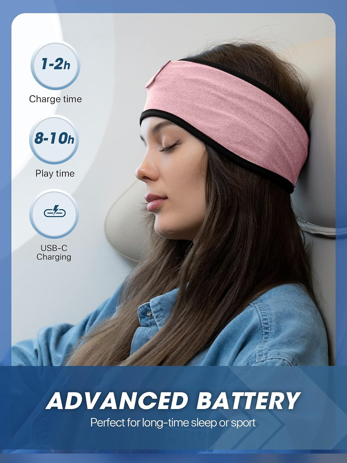 Sleep-Headphones-Wireless-Bluetooth-Headband - Comfy Sleeping Eye Mask Headphones Headset, Sport Headband Earbuds Electronics Tech Gadgets Christmas Birthday Gifts for Women Men Running image number 1