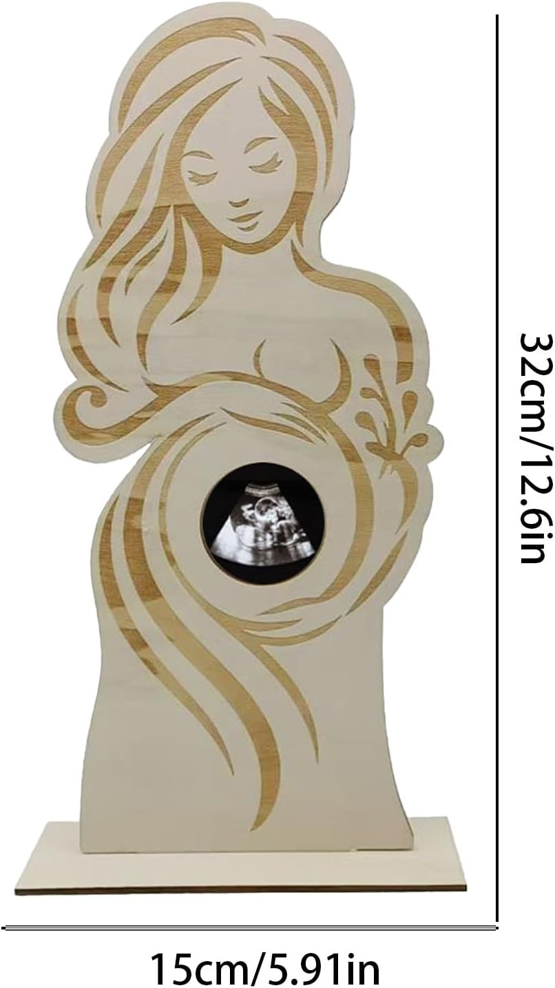 Ultrasound Frame, Wooden Baby Photo Keepsake, 12.6X5.91 Inches, Exquisite Craftsmanship, Pregnant Woman Picture Ornament, Memorable Frame for Expectant Mothers-To-Be image number 6