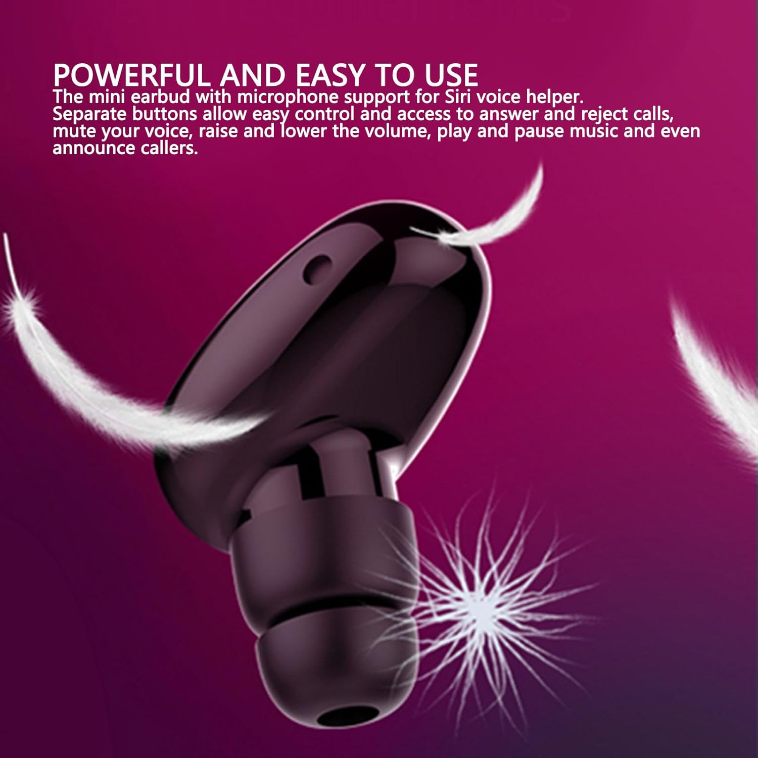 Sxhlseller Bluetooth Minis Single Earphones, Wireless, Invisible Small Single Ear Headset with Microphone, Noise Reduction Earplugs for Sports Driving Work image number 5