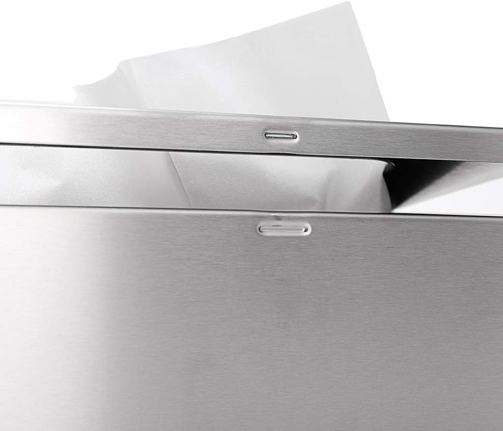 Sumnacon Rectangular Tissue Box Cover - Stylish Stainless Steel Paper Facial Cover, Modern Metal Tissue Box Holder for Bedroom/Bathroom/Vanity/Countertop/Dresser/Night Stand/Office/Car, Brushed Nickel image number 1