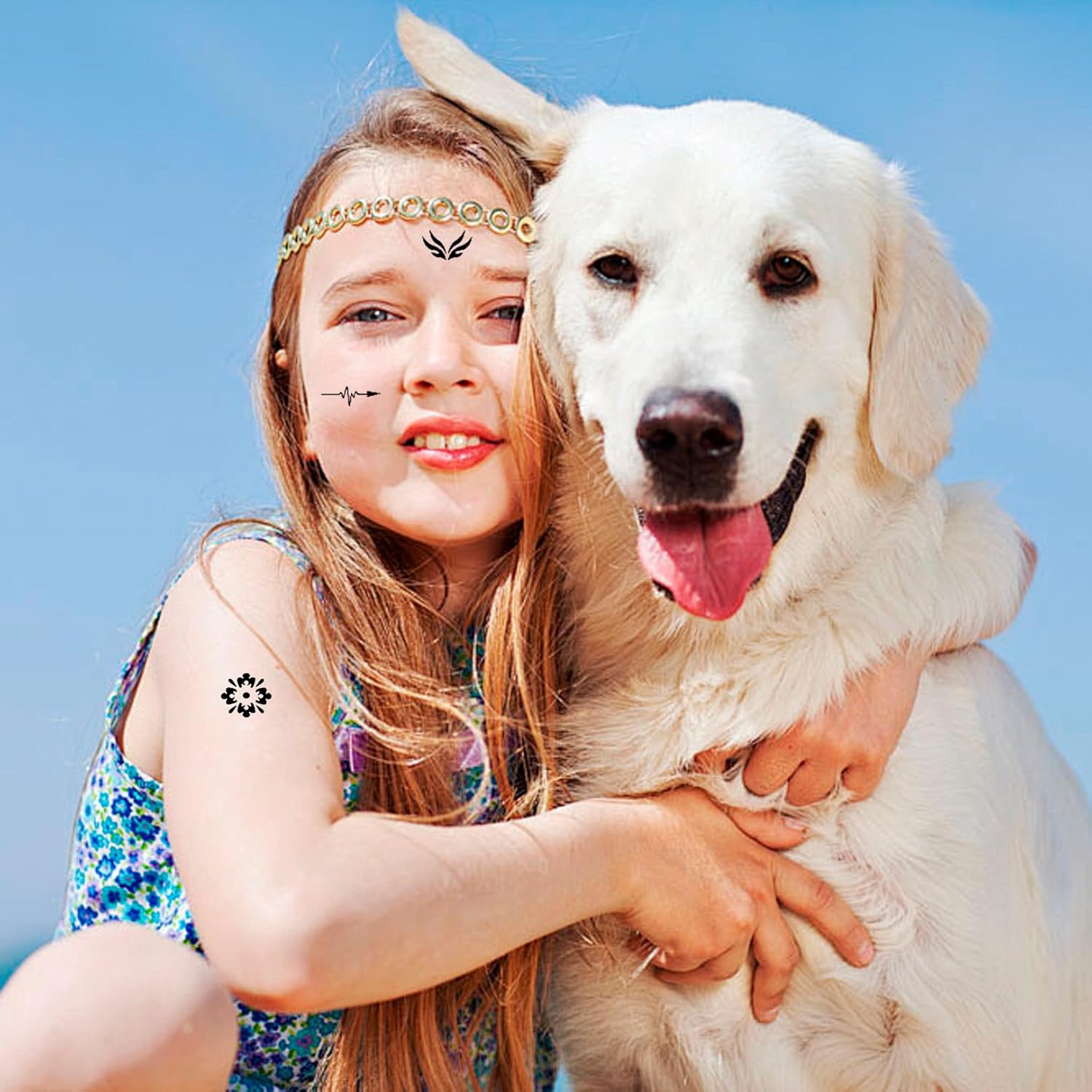 8 Pieces Glitter Tattoo Stencils, Tattoo Stencils Set, Children for Glitter Tattoos, Temporary Temporary Stencil Face, Henna Children'S Make-Up, Reusable Glitter Boys Glue, Sticker Adult Kit image number 4