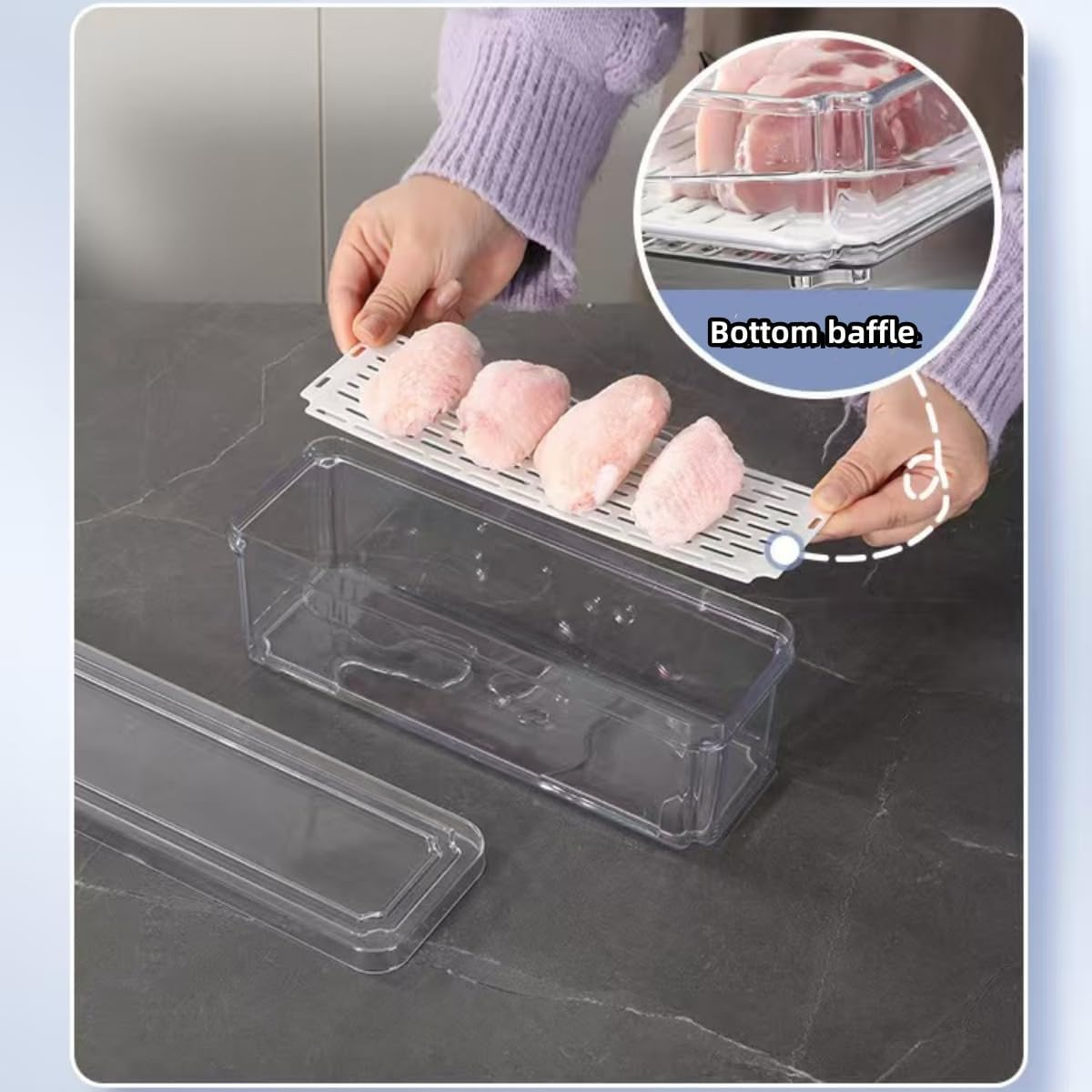 Refrigerator Organizers and Storage, Set of 7 Fridge Organiser, Fruit Storage Containers for Fridge Keep Fresh, Stackable Food Storage Containers with Lids for Vegetables, Fruits, Food, Drinks image number 1