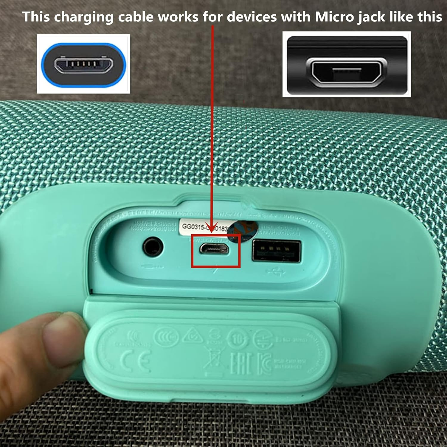 Flip 4 Replacement Cable Micro USB Fast Charger Flat Cable Fit JBL Flip 4 Flip3 Charge 2+ Charge 3 Pulse 3 Speaker Logitech UE Boom 22AWG Android Phones image number 5