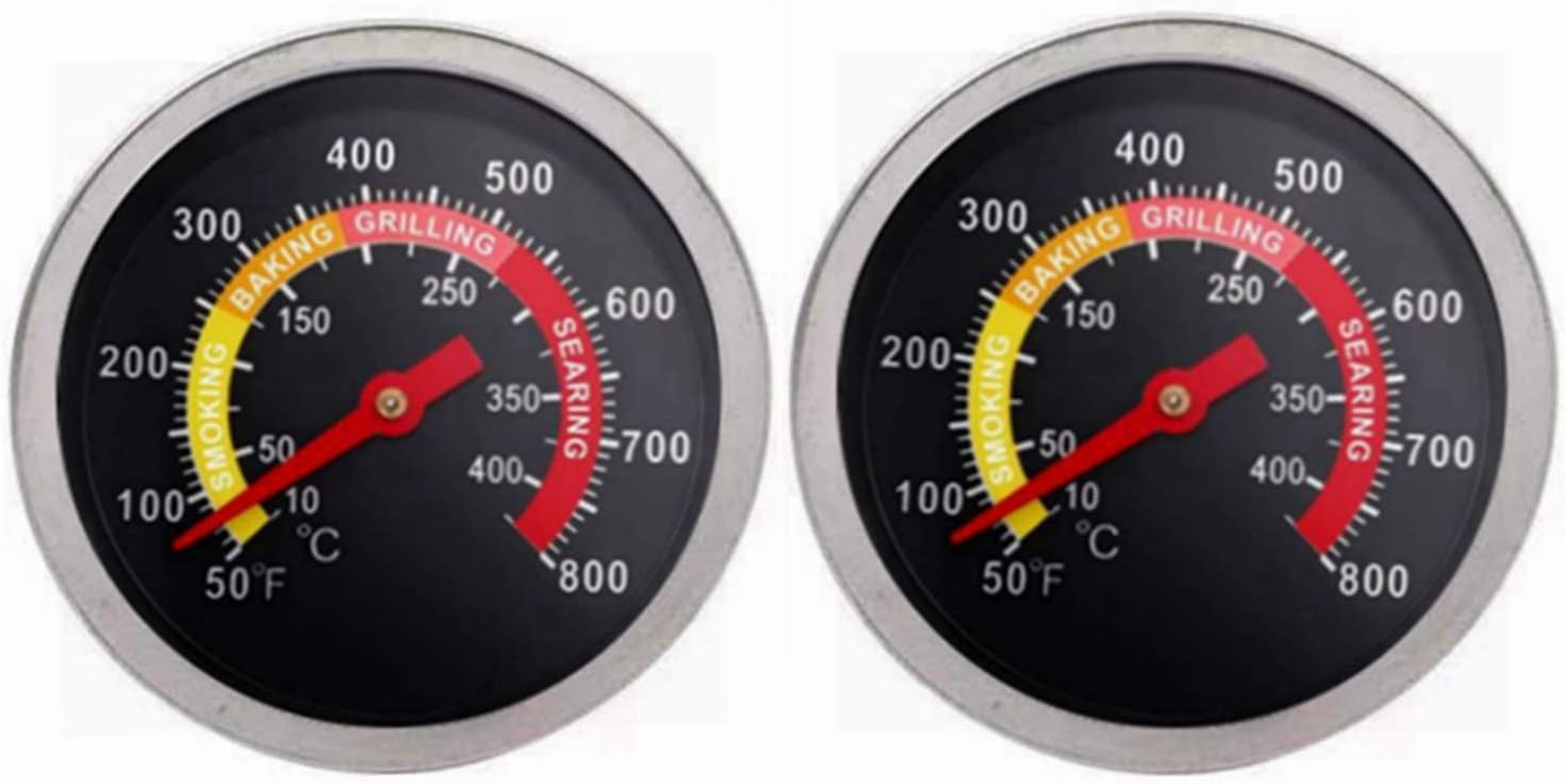 2 Pcs BBQ Grill Temperature Gauge, Charcoal Pit Grill Smoker Thermometer Gauge BBQ Temp Gauge image number 3