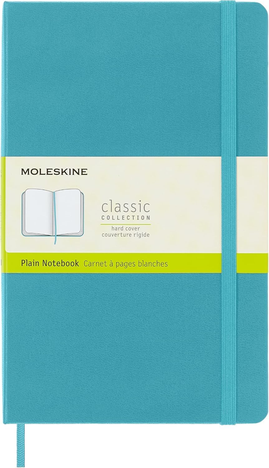 Moleskine Classic Hard Cover Plain Notebook, Reef Blue, Large image number 7