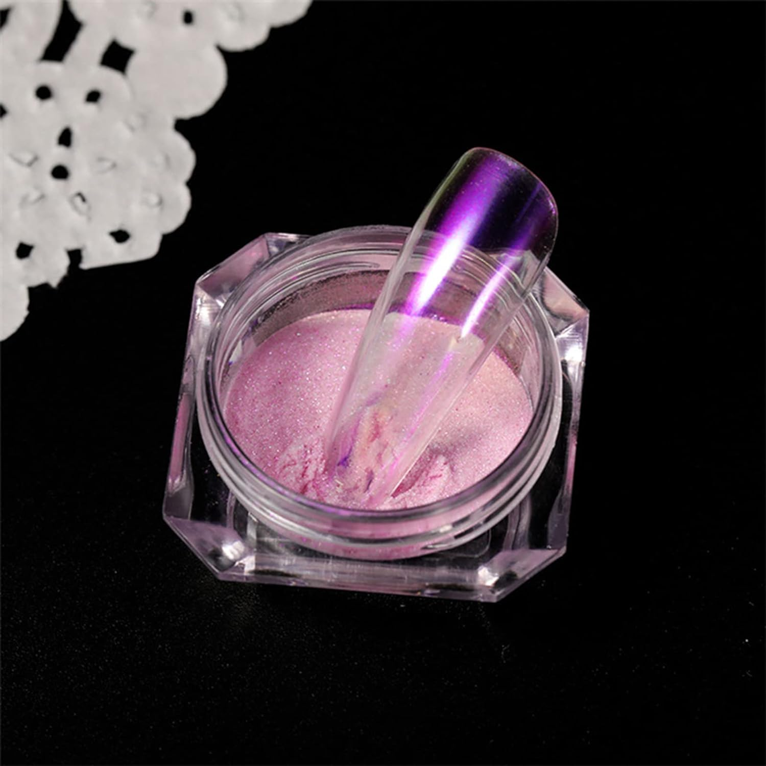 Joyeee Nail Art Glitter Aurora Effect Sparkling Decoration Pigment Set, Salon DIY at Home Shiny Powder for Face Body, Party Wedding Card Making Xmas Gift Kit, 6 Colors image number 2