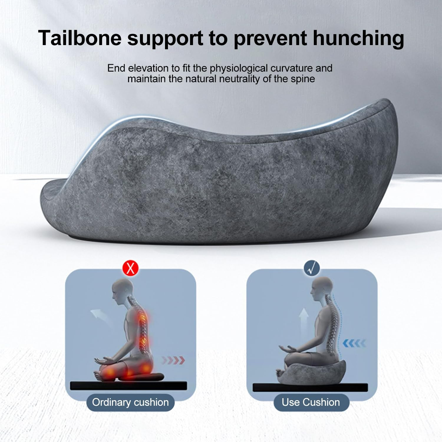 KAIGITE Meditation Cushion, Comfortable Floor Pillow, Ergonomic Memory Foam Filled Cushion for Meditation Relaxation Floor Sofa Window Seat (Starry Sky Grey) - Turquoise image number 2