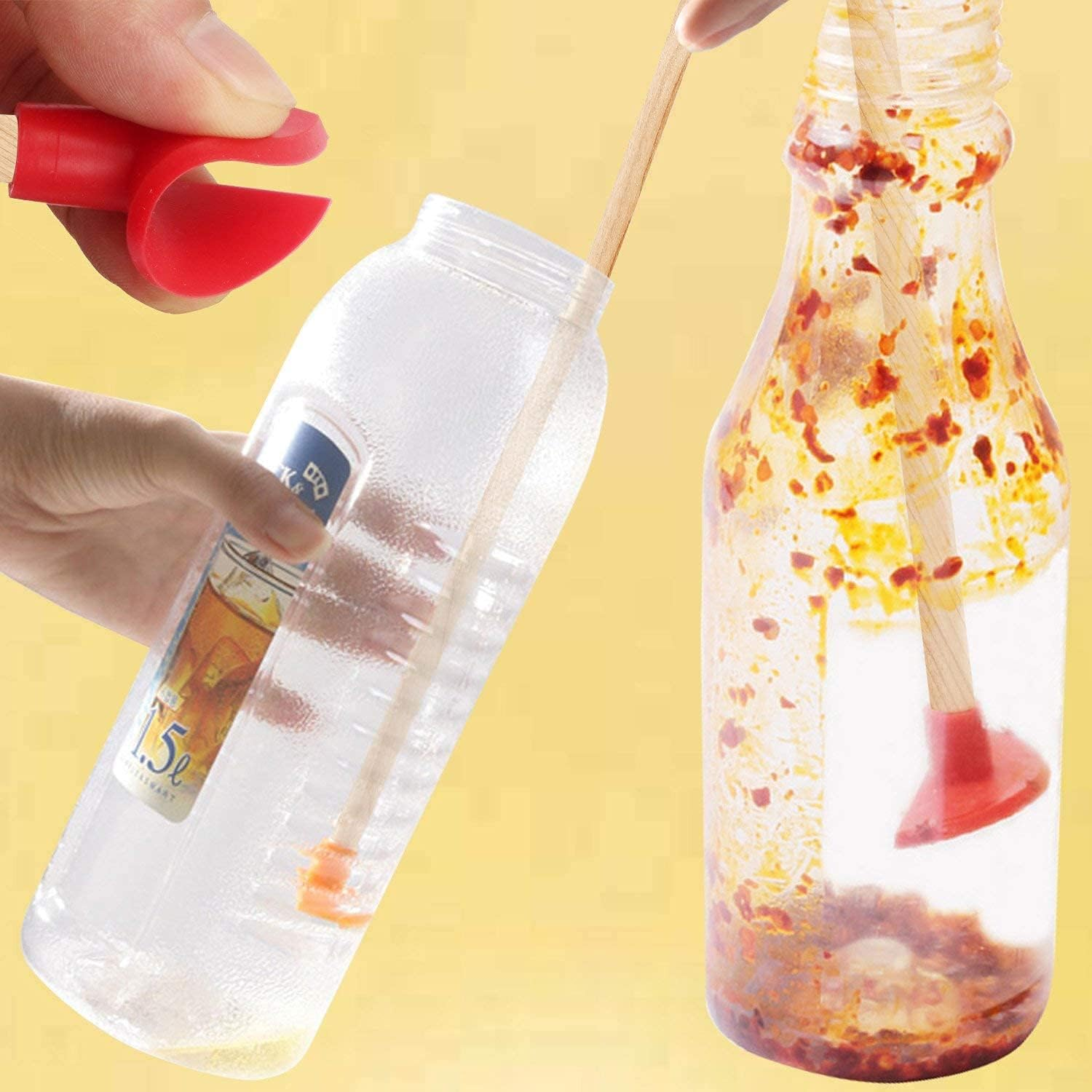 Silicone Bottle Scraper - Reusable Aid to Get the Last Drop, Silicone Last Drop Spatula - 14" Flexible and Reusable Utensil and Kitchen Aid, Silicone Scraper - Long Handle Clean Tools. (2 Pcs) image number 2