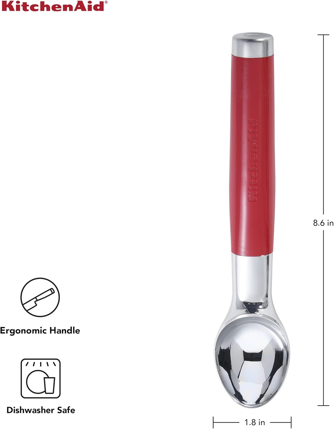 Kitchenaid Classic Ice Cream Scoop Empire Red image number 1