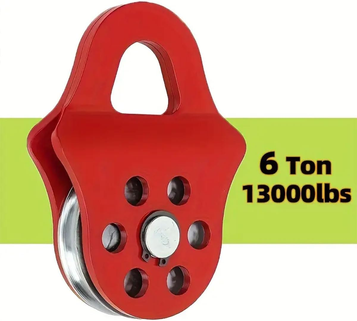 AIMALL Heavy Duty Winch Pulley Block &ndash; 6 Ton 13,000Lbs Snatch Block Tow Hook Accessory for Off-Road Recovery, Synthetic & Steel Cable Compatible, Steel Construction