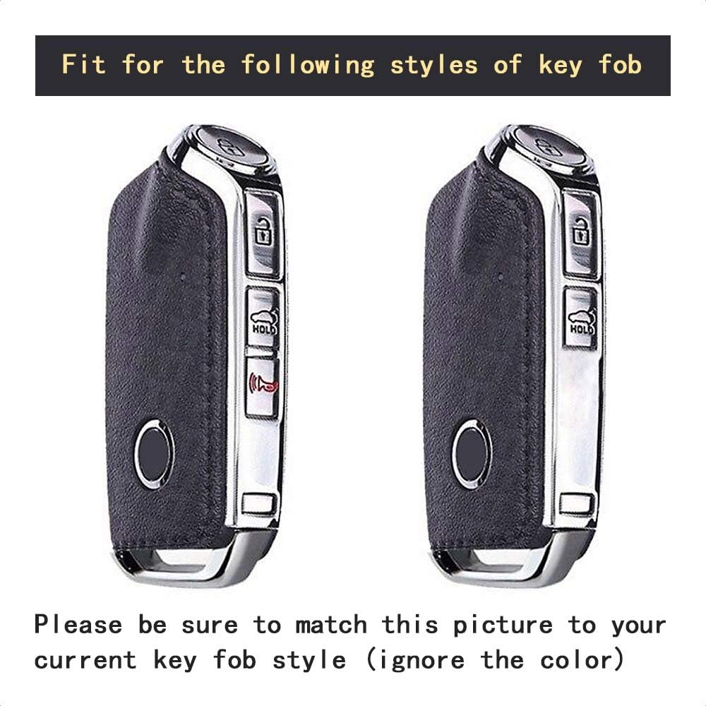 TANGSEN Smart Key Fob Case Compatible with KIA Stinger K900 3 4 Button Keyless Entry Remote Personalized Protective Cover Plastic Carbon Fiber Pattern Black Silicone 2017 2018 2019