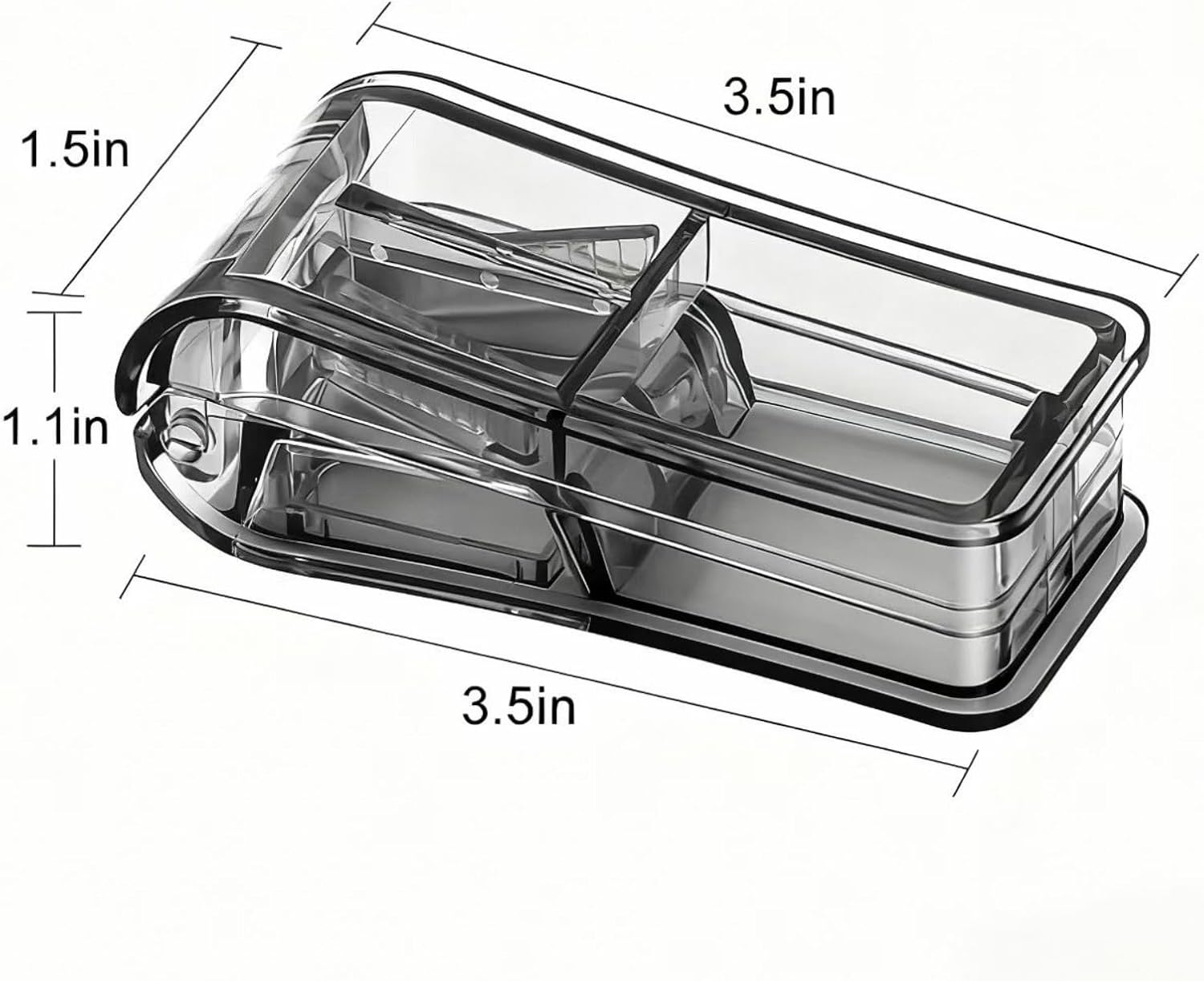 Pill Cutter with V-Clip & Brush - Tablet Splitter for Small and Large Pills, Precise Quarter or Half Cuts for Elderly, Pets - Food Grade Safe & Portable Medicine Cutter (Black) image number 3