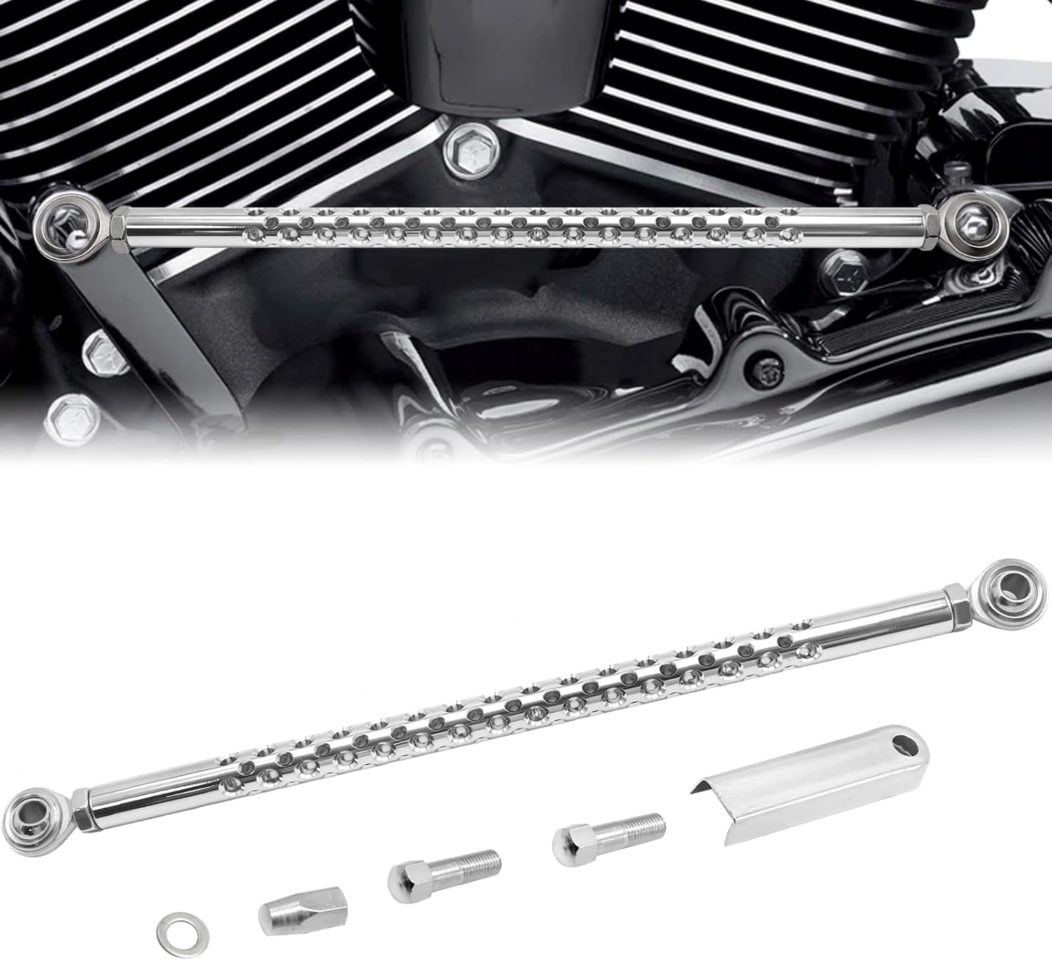 Saihisday Chrome Gear Shift Linkage Replacement for Harley Davidson Touring Softail Dyna Trike Fatboy Electra Street Road Glide Wide Glide FLH FLHX FLTR FLHR FX 1987-2021 image number 4