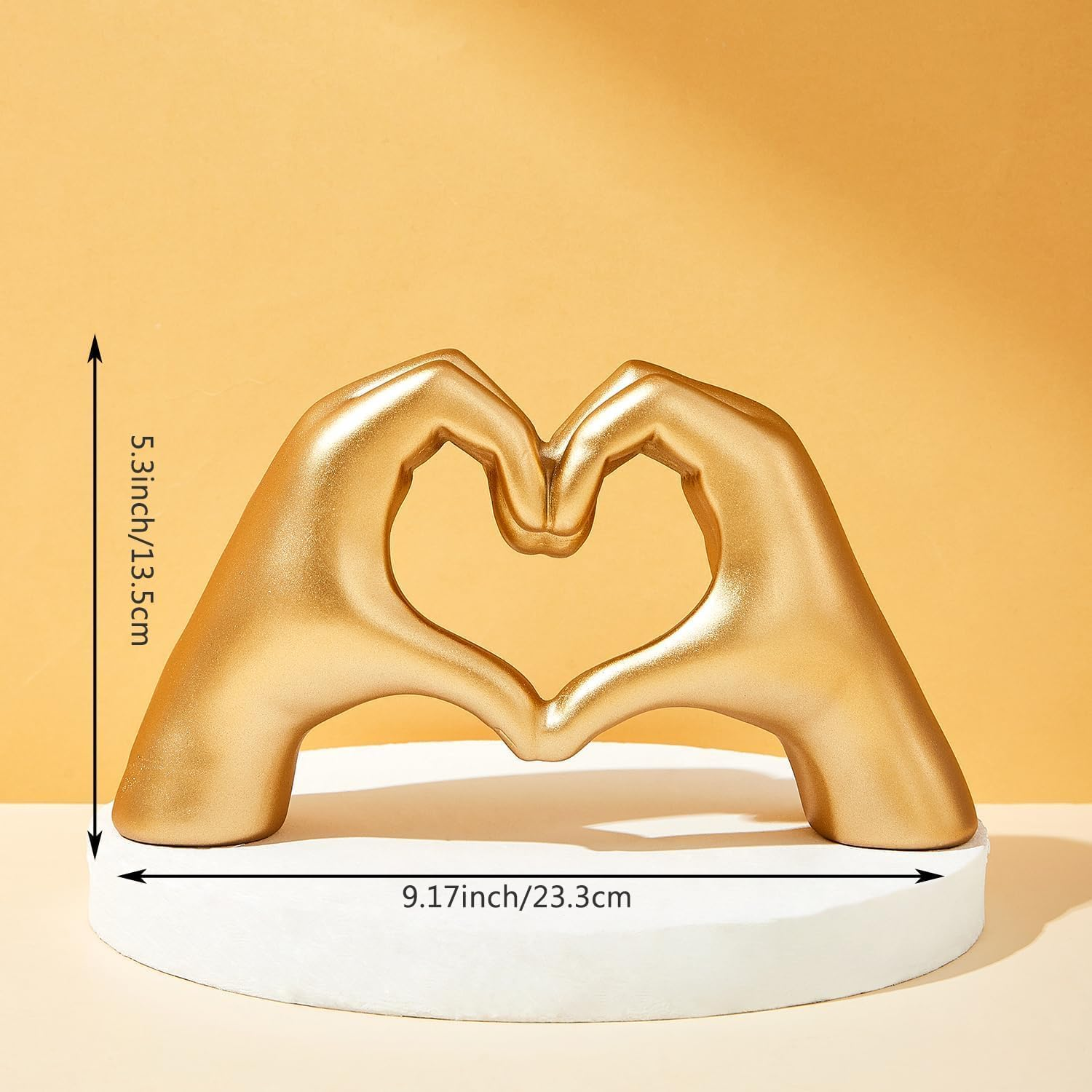 Heart Hands Sculpture, Gold Shelf Decoration Aesthetics for Room Bookshelf Coffee Table Dining Table Centerpiece, Birthday Gift and Memorial for Women, Girlfriend Girls Mom image number 6