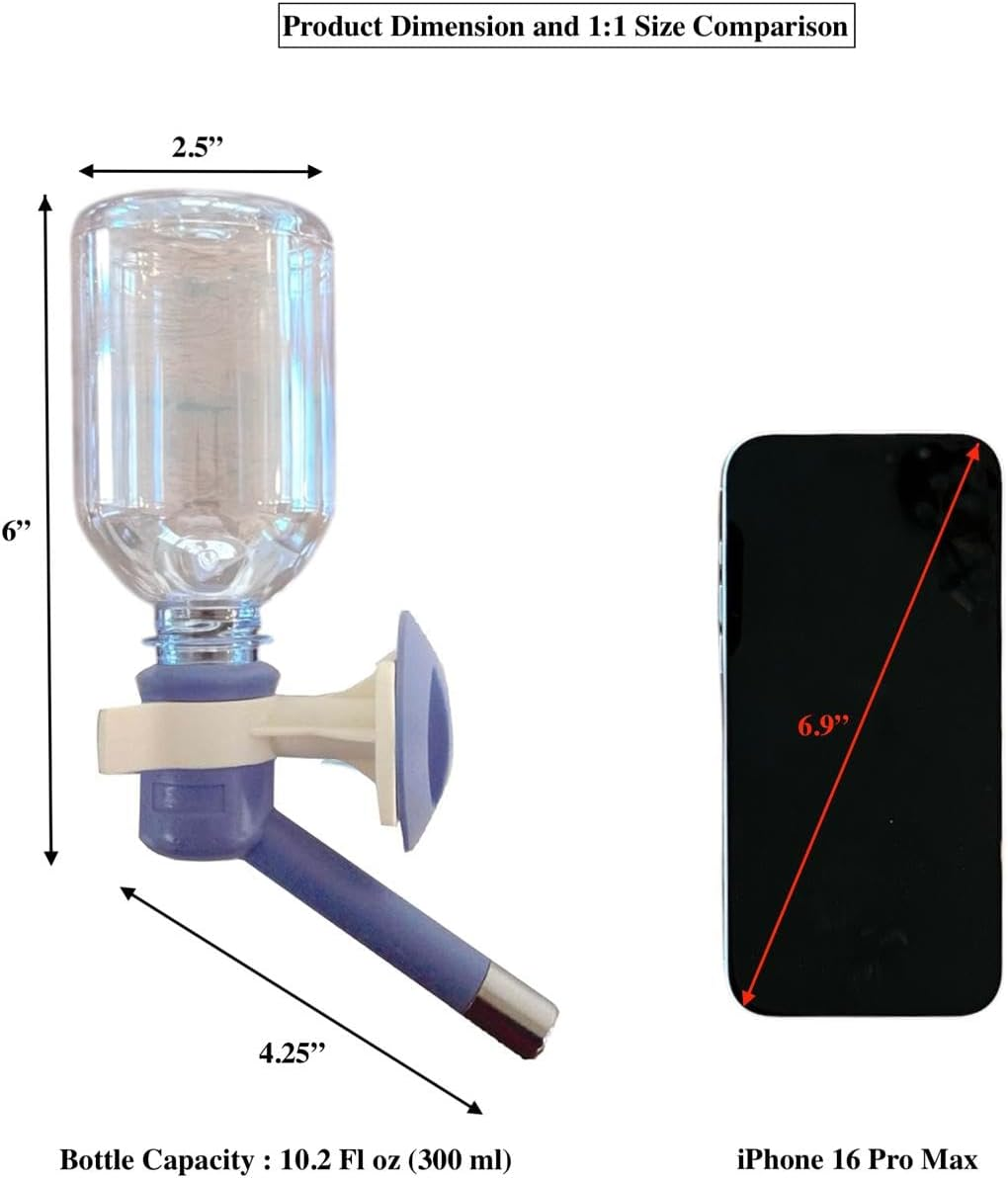 Choco Nose H590 Patented No Drip Small-Medium Sized Dog Water Bottle, Cat Water Feeder, Leak-Proof Pet Water Bottle, Mess-Free, Bpa-Free, 11.2 Oz / 330 Ml. Nozzle Diameter: 16Mm (Cornflower Blue)