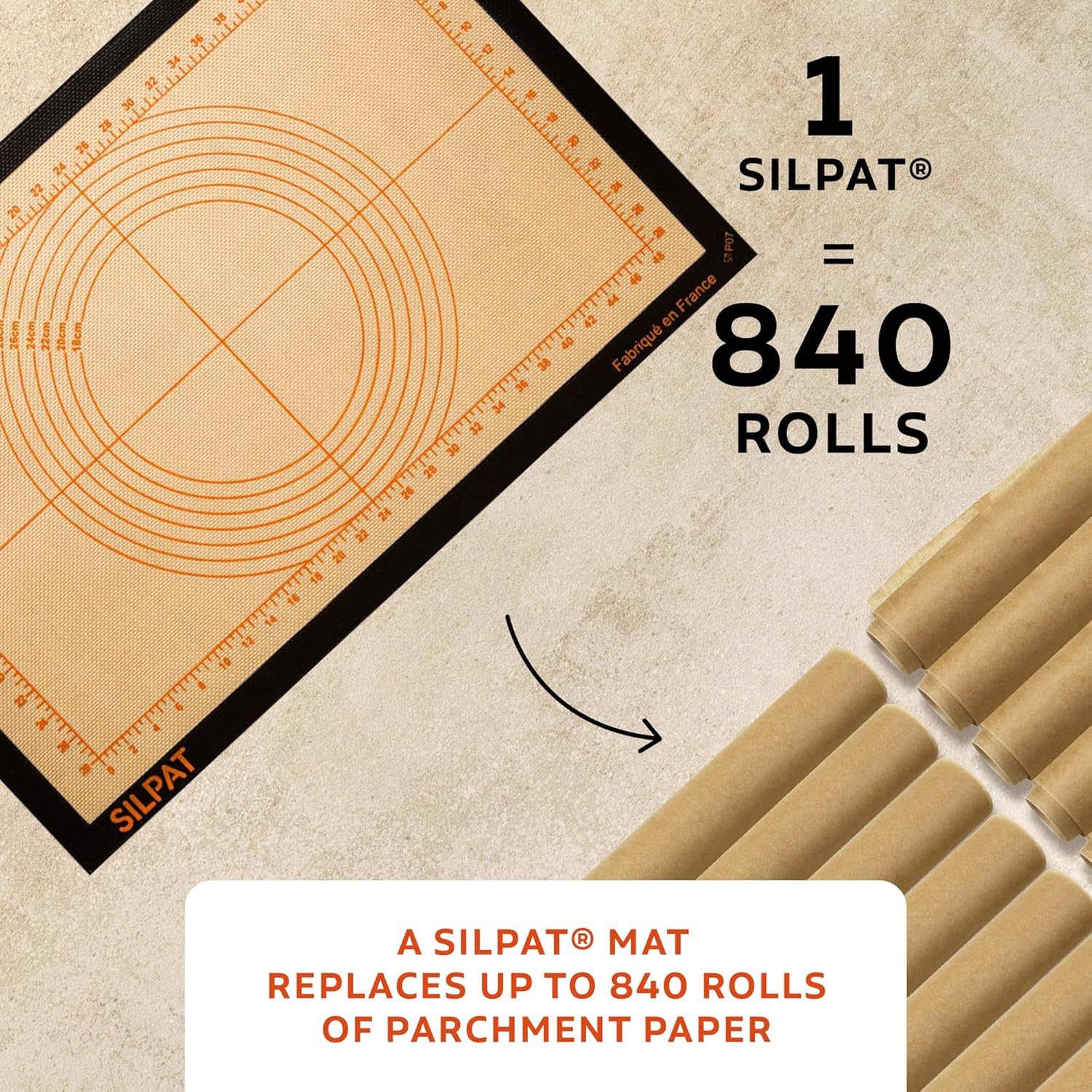 Silpat the Original Perfect Pastry Non-Stick Silicone Countertop Workstation Mat, 15-1/8" X 23" image number 6