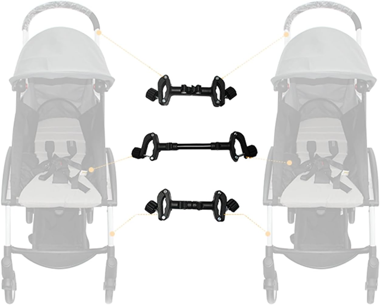 Baby Stroller Connectors, Turn 2 Strollers into an Instant Tandem Stroller, Fits Most Baby Strollers image number 4