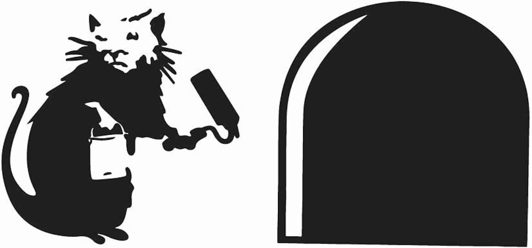 (Black, 20Cm) - Banksy Skirting Board Wall Art Bedroom Living Room Lounge Wall Decal (Black, 20Cm) image number 2