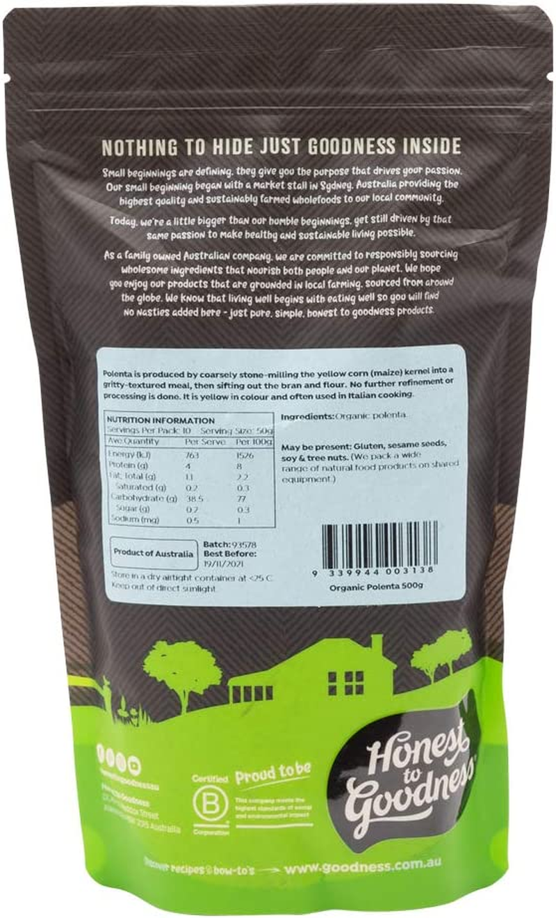 Honest to Goodness Organic Polenta 500 G image number 1