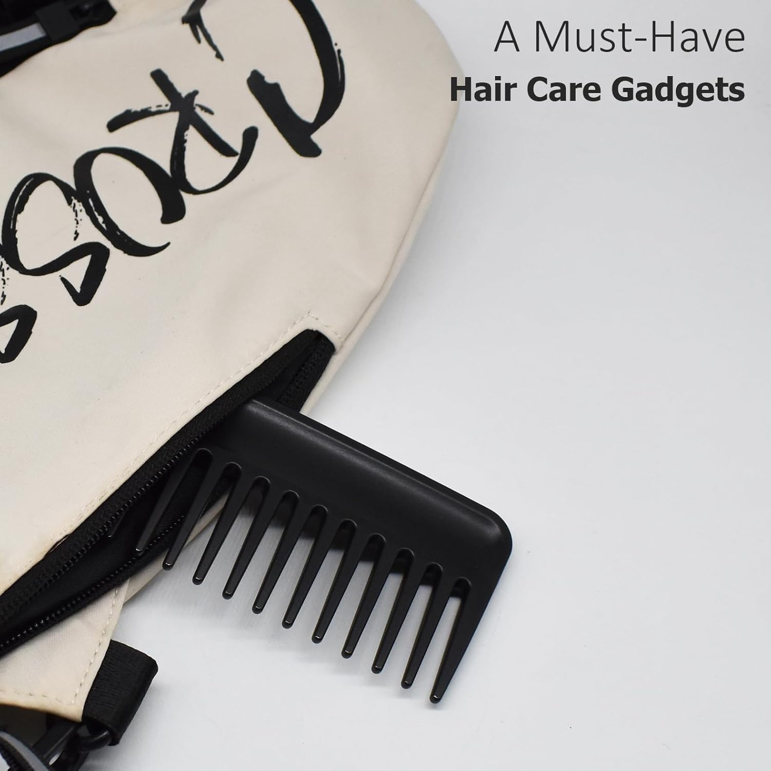 Professional Hair Comb, Streaker Texture Pocket Size Detangling Combs for All Hair Types, Women, Men, Kids, Home, Office, Car, Travel, Handbag, Gym Bag (Black, 1) image number 4