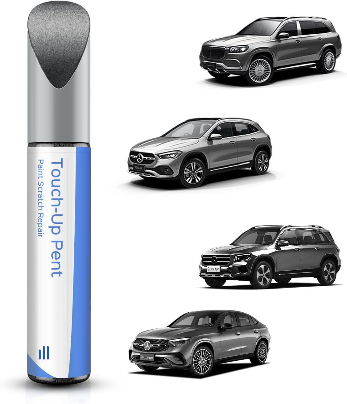 PARTS4EV 992/7992 Selenite Grey Metallic Touch up Paint for Mercedes-Benz C/E/G/S/SL/CLS/GLC/GLE/GLS/SLC/2016 SLK Series - Exact Match - Scratch & Chip Repair