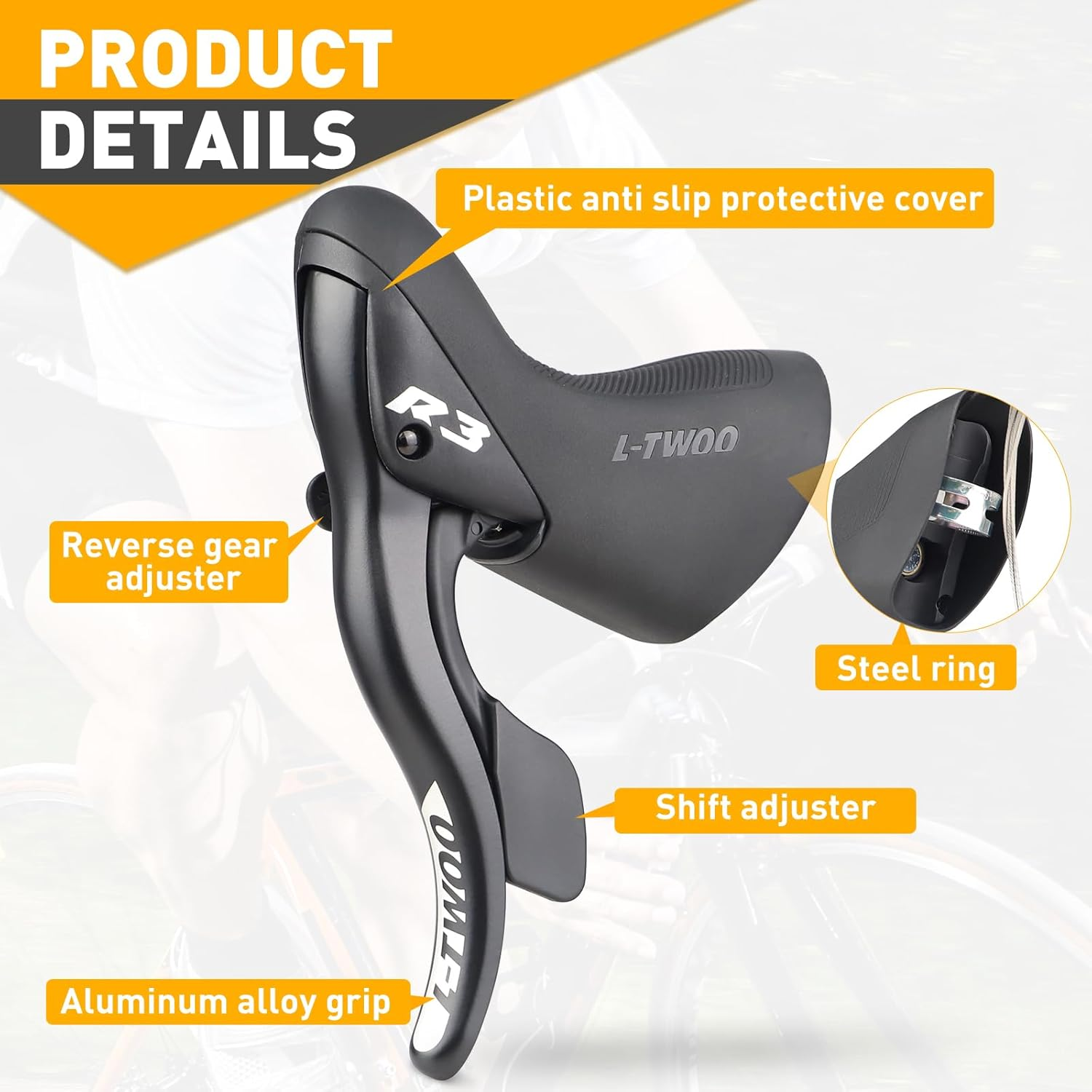 WEEROCK L-TWOO Road Bike Shift Lever 2 X 8 Speeds Road Bicycle Shifters with Brake Levers Compatible with Shimano image number 5