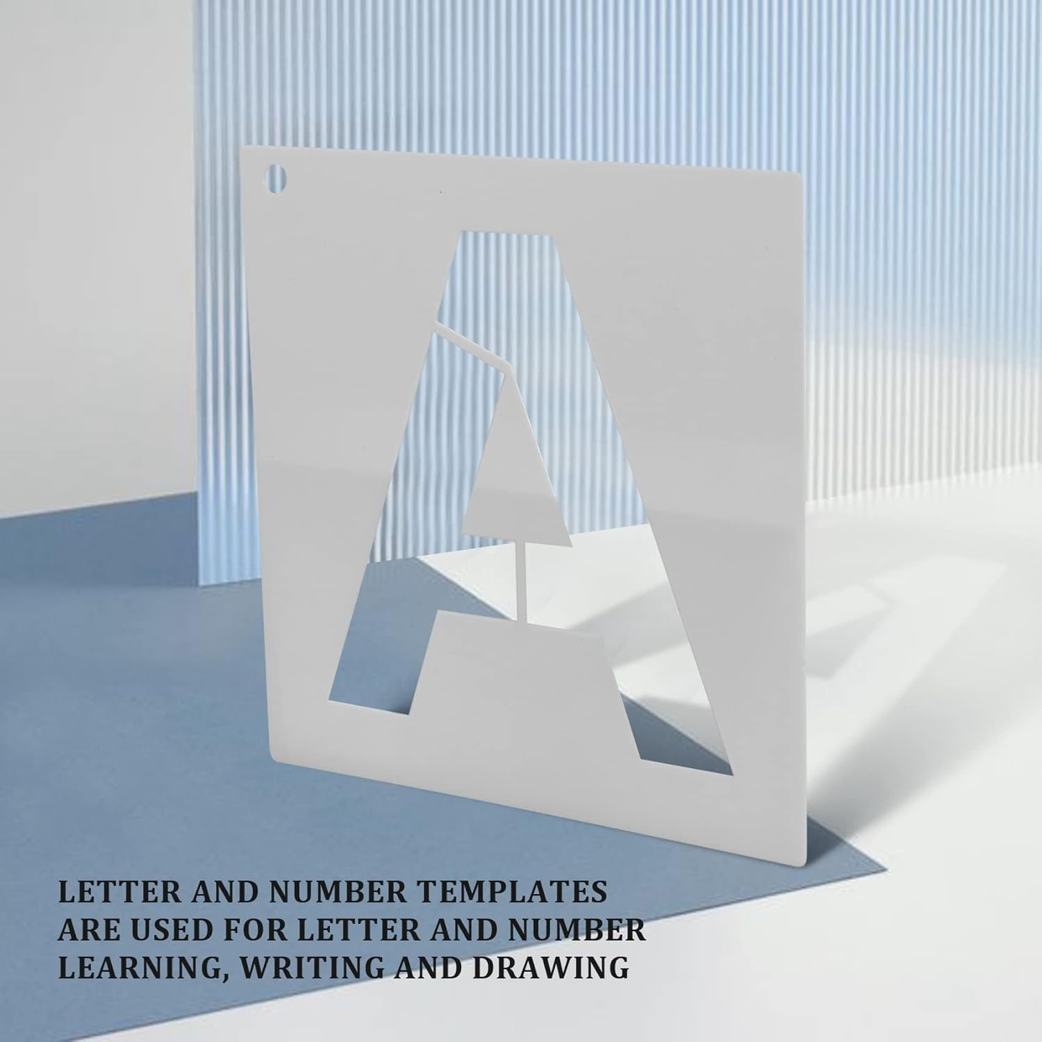 Hepzest Letter Stencils for Painting on Wood 36 Pcs Letter and Number Stencils Reusable Font Templates for Home image number 4