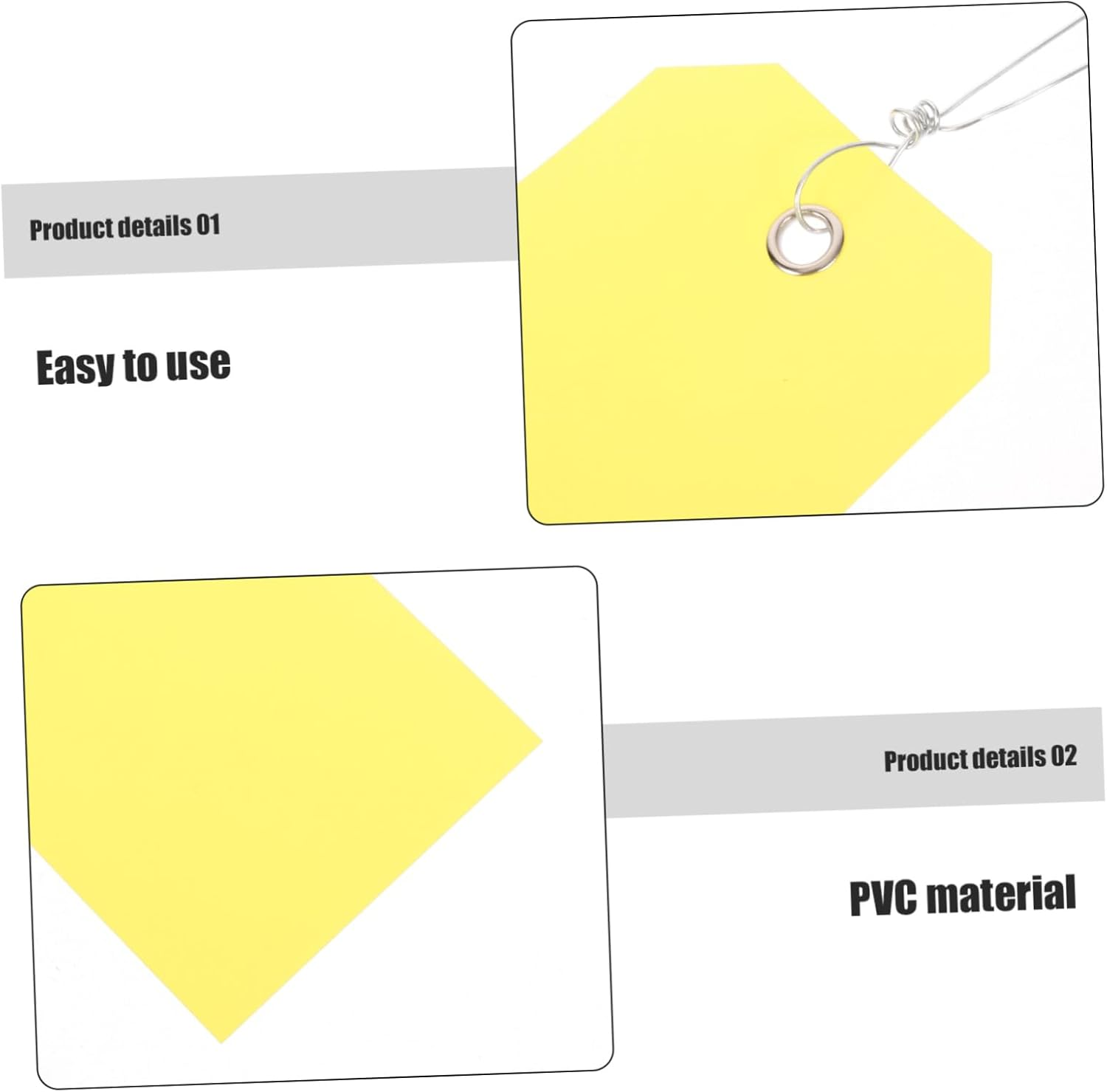 OFFSCH 100Pcs Blank PVC Luggage Tags Cute Luggage Tag Suitcase Bag Yellow Travel Essentials Plastic image number 1