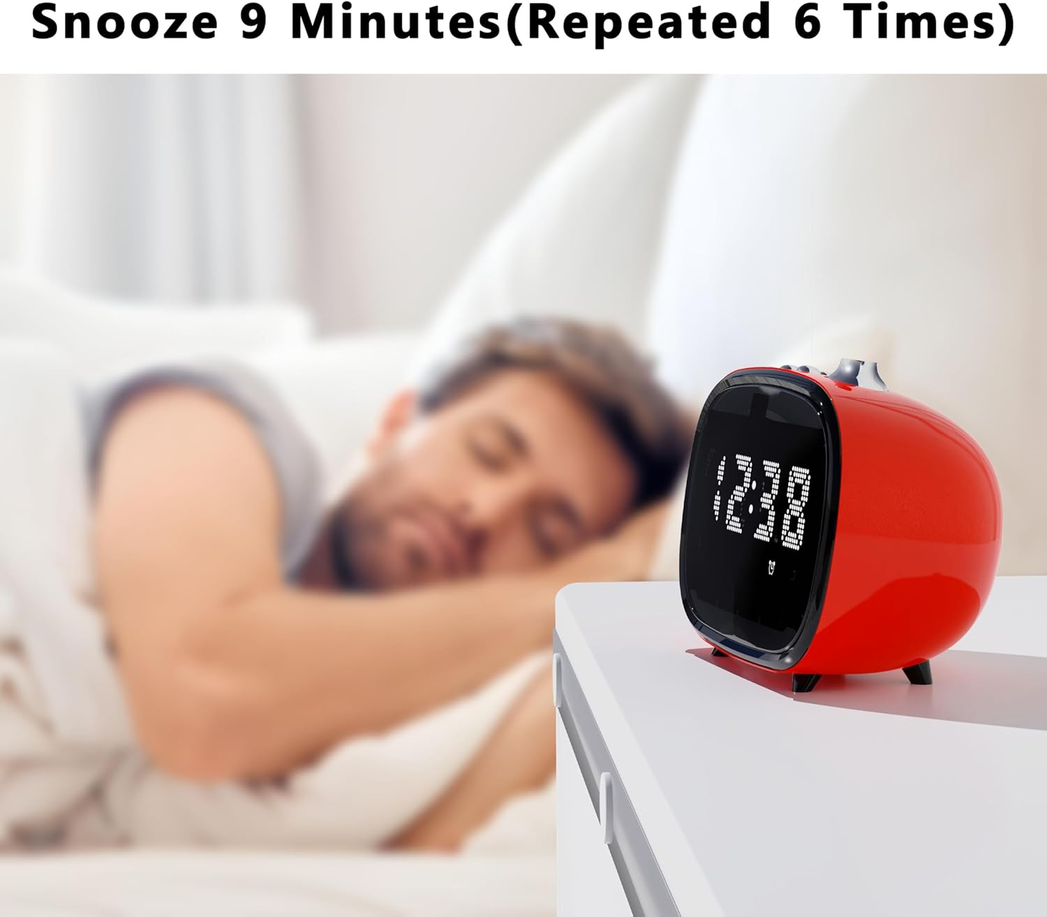 Retro Alarm Clock with Bluetooth, Time Display, Alarm Setting,Tf Card Slot, AUX Jack, Hands-Free Calling, Vintage Decor for for Home/Outdoor Itoma 138 image number 1