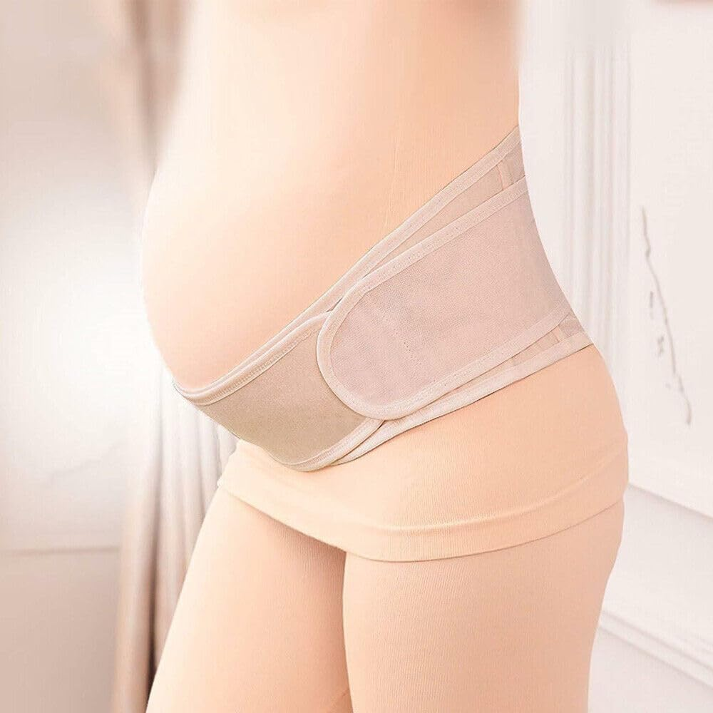 Leona Co Maternity Belt - Comfortable Pregnancy Support for Back & Pelvic Pain Relief with Adjustable Straps, Ergonomic Shape, Breathable Fabric, One Size, Nude image number 5