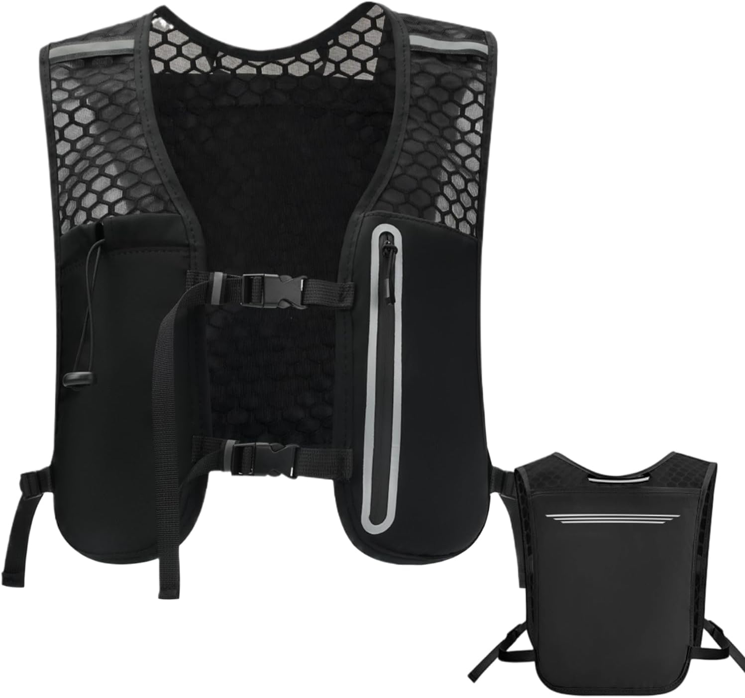 Trail Running Vest | Breathable Running Vest with Adjustable Strap,Lightweight Chest Pack Gear Non-Slip Bladder for Women Men Camping Cycling Hiking Outdoor Activities image number 5