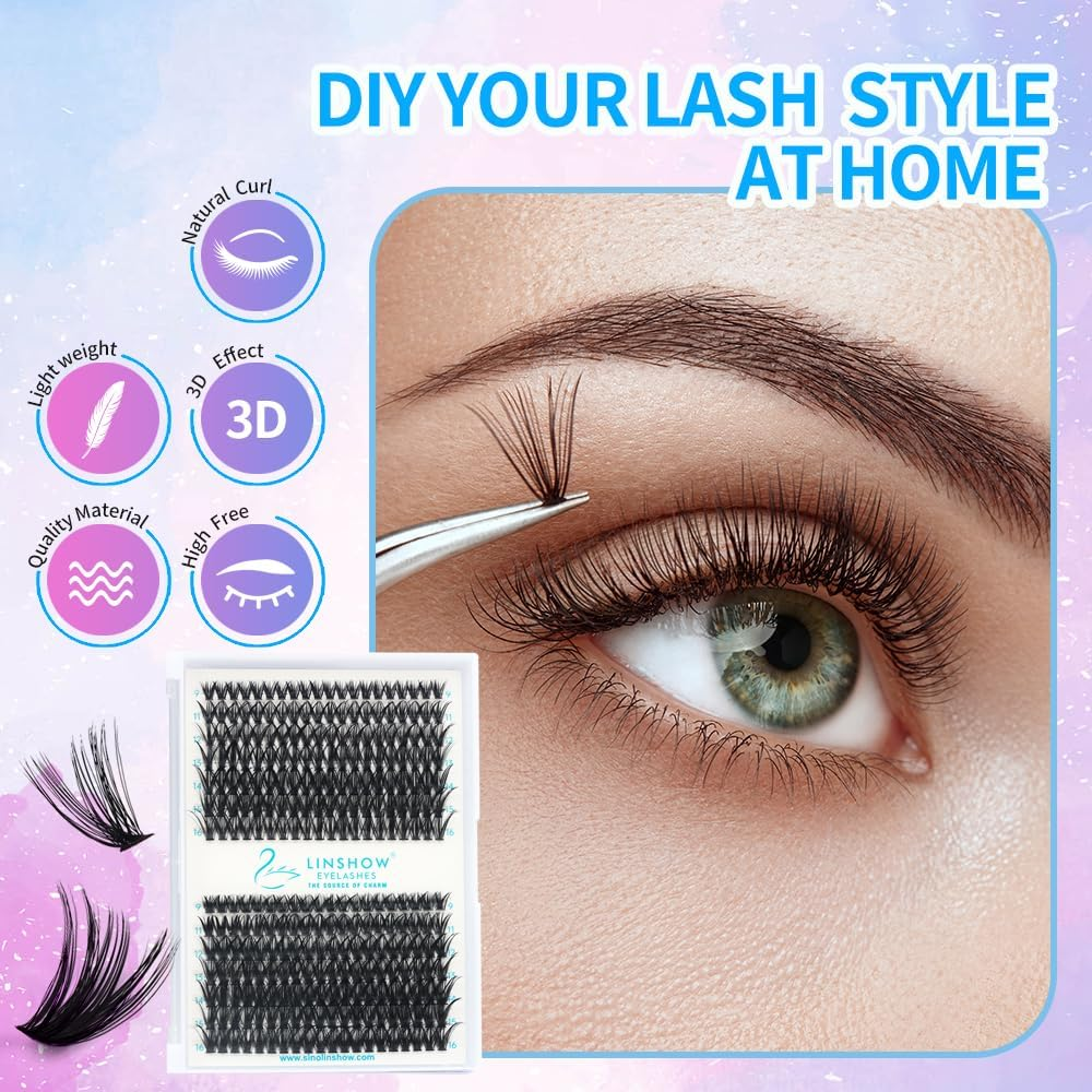 280Pcs Cluster Lashes Faux Mink False Eyelashes 30/40D Mix 9-16Mm C/D Curl DIY Individual Lashes Russia Volume Soft Natural Lashes (40/50D C Curl) image number 4