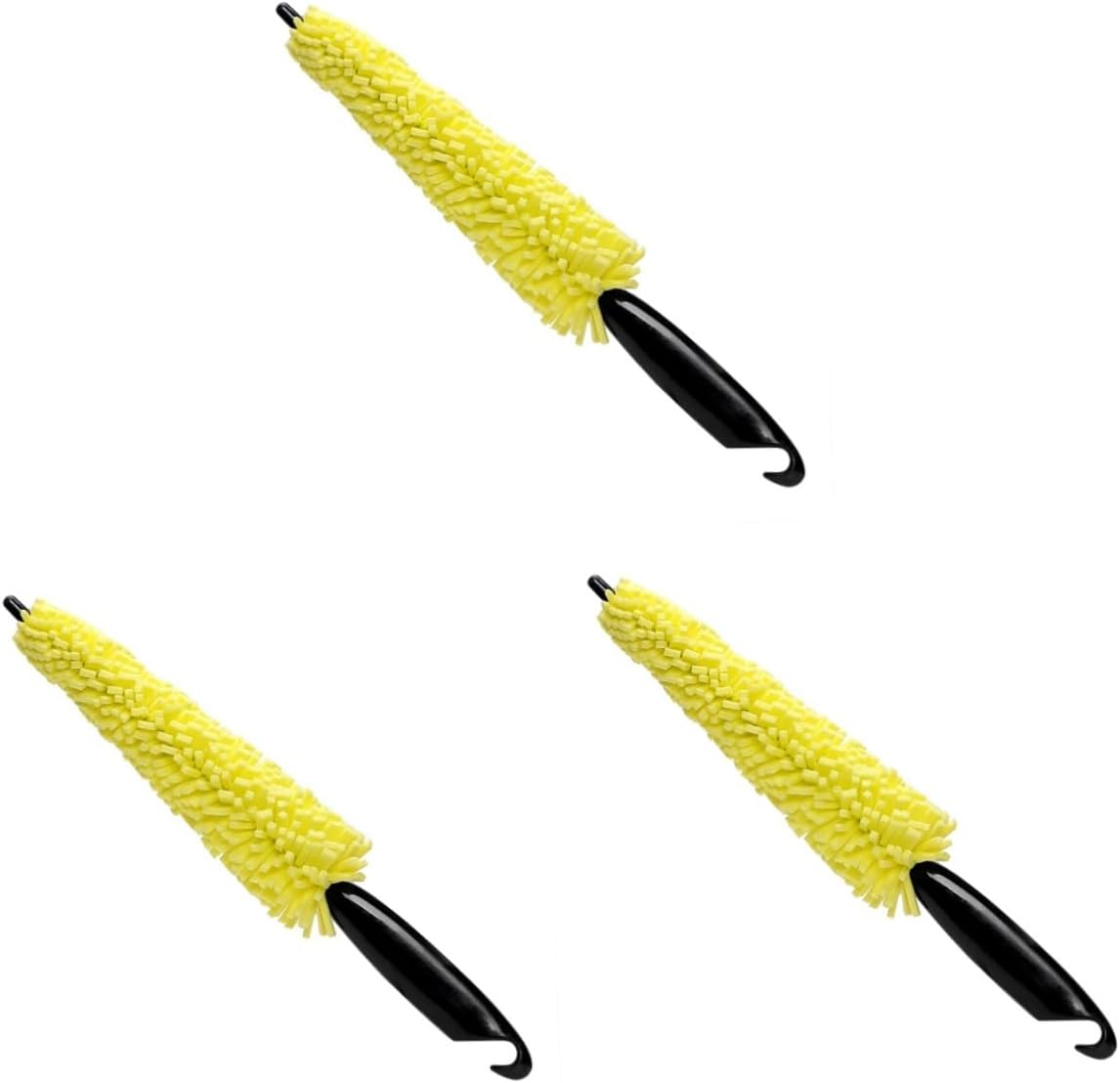Vaguelly 3Pcs Car Auto Wheel Tyre Rim Cleaning Brush for Washing for Tire and Rim Maintenance