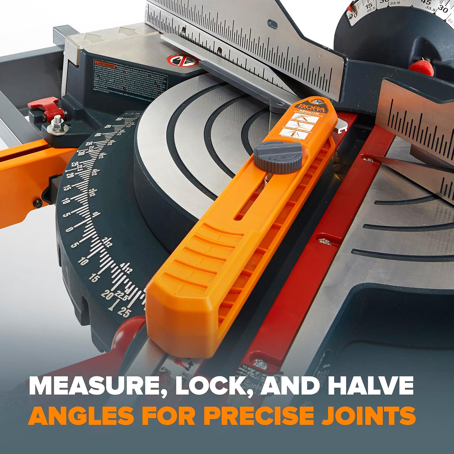 BORA 530401 Miterix Angle Duplicating Tool. Miter Duplicator/Angle Measuring Tool That Splits in Half so You Can Transfer the Exact Miter Angle to Your Miter Saw, Red/Silver image number 5