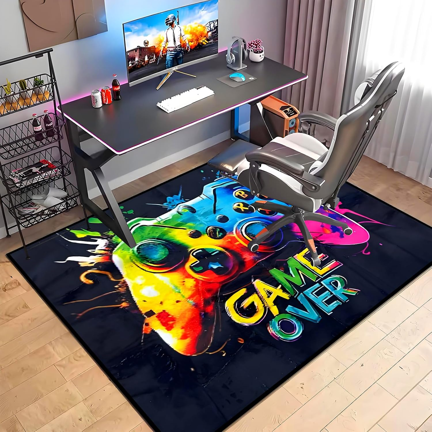 Gaming Rug Plush Playmat for Boy Room, Non-Slip 3D Gamer Flannel Play Mat Carpet, 160X120Cm Activity Area Rugs for Playroom,Livinroom, Bedroom Floor Mat Decor - Color 1 image number 7
