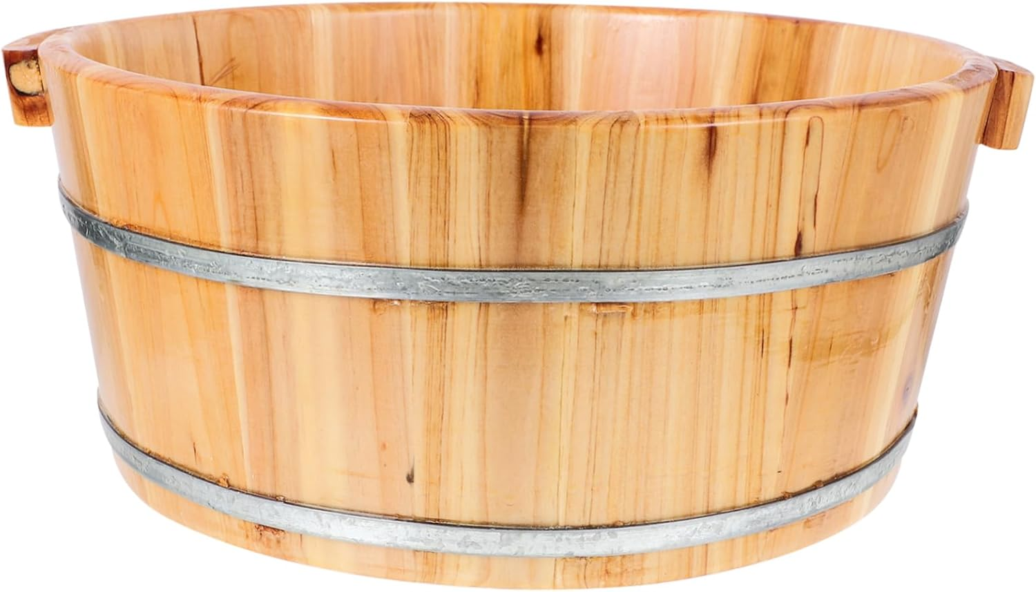 DOITOOL Wooden Foot Soaking Basin Spa Foot Spa Bath Barrel Feet Massage Bucket Foot Washing Tub for Home Spa Sauna Soak Pedicure Dead Skin Remover image number 3