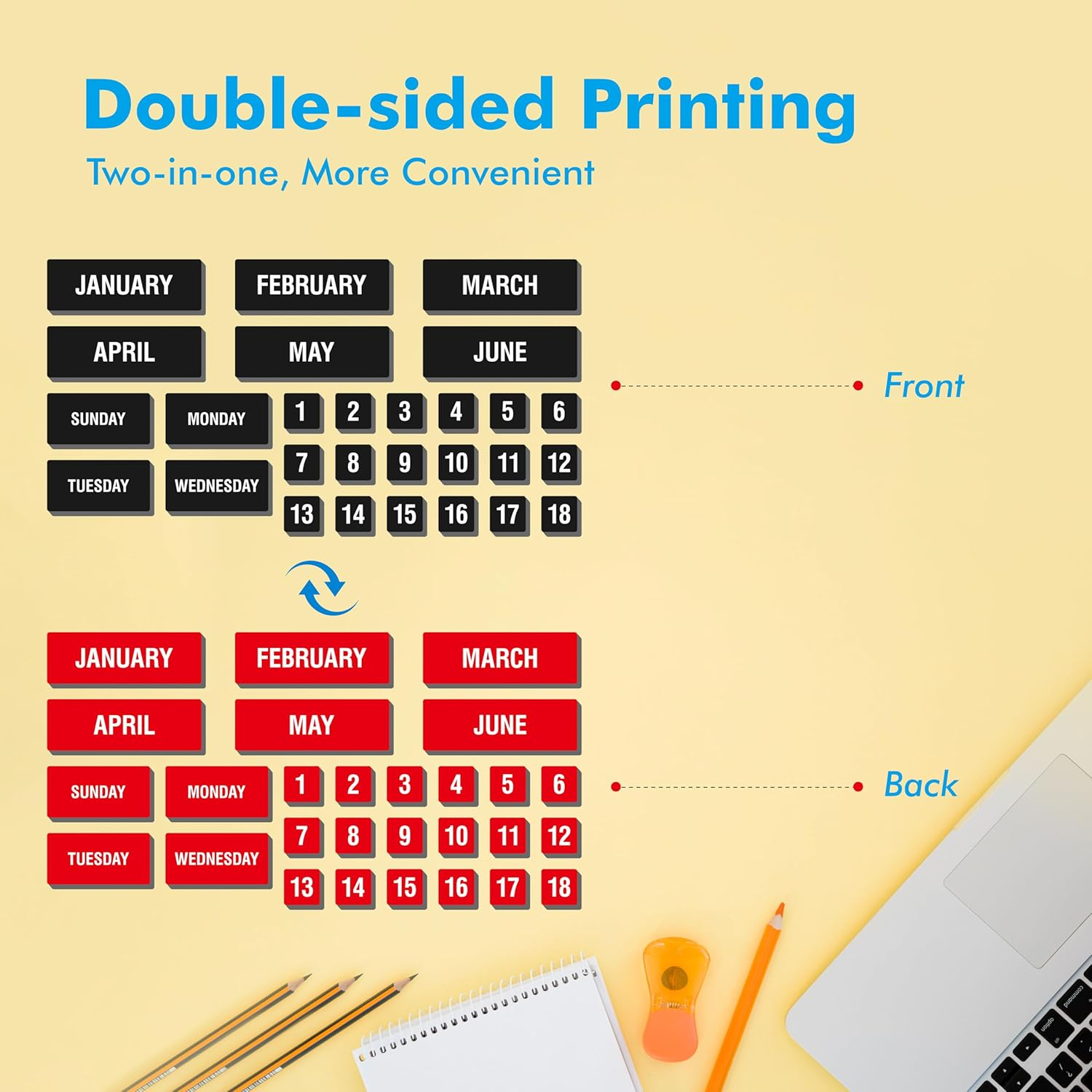 57PCS Numbers & Months Magnets, Double-Sided Magnetic Days of Week, Month Dry Erase Calendar Date Magnets for Whiteboard Refrigerator