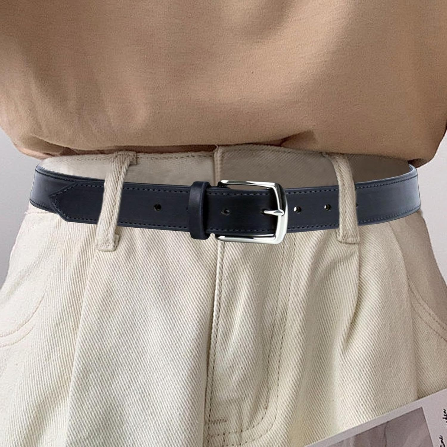 Leather Money Belt | Secret Hiding Money Storage Belt | Cash Storage Safe Security Accessories for Valuables Jewelry Keys Memory Cards Receipts Undercover Fanny Pack