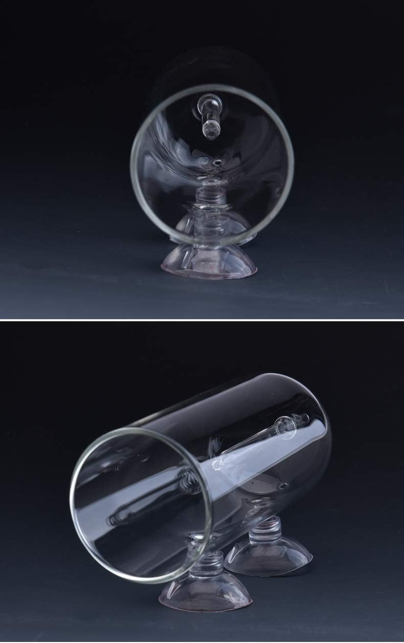 Aquarium Air Bubbler Glass Cup with 2 Air Stones, High Dissolved Oxygen for Fish Tank, Bubble Stopper image number 4
