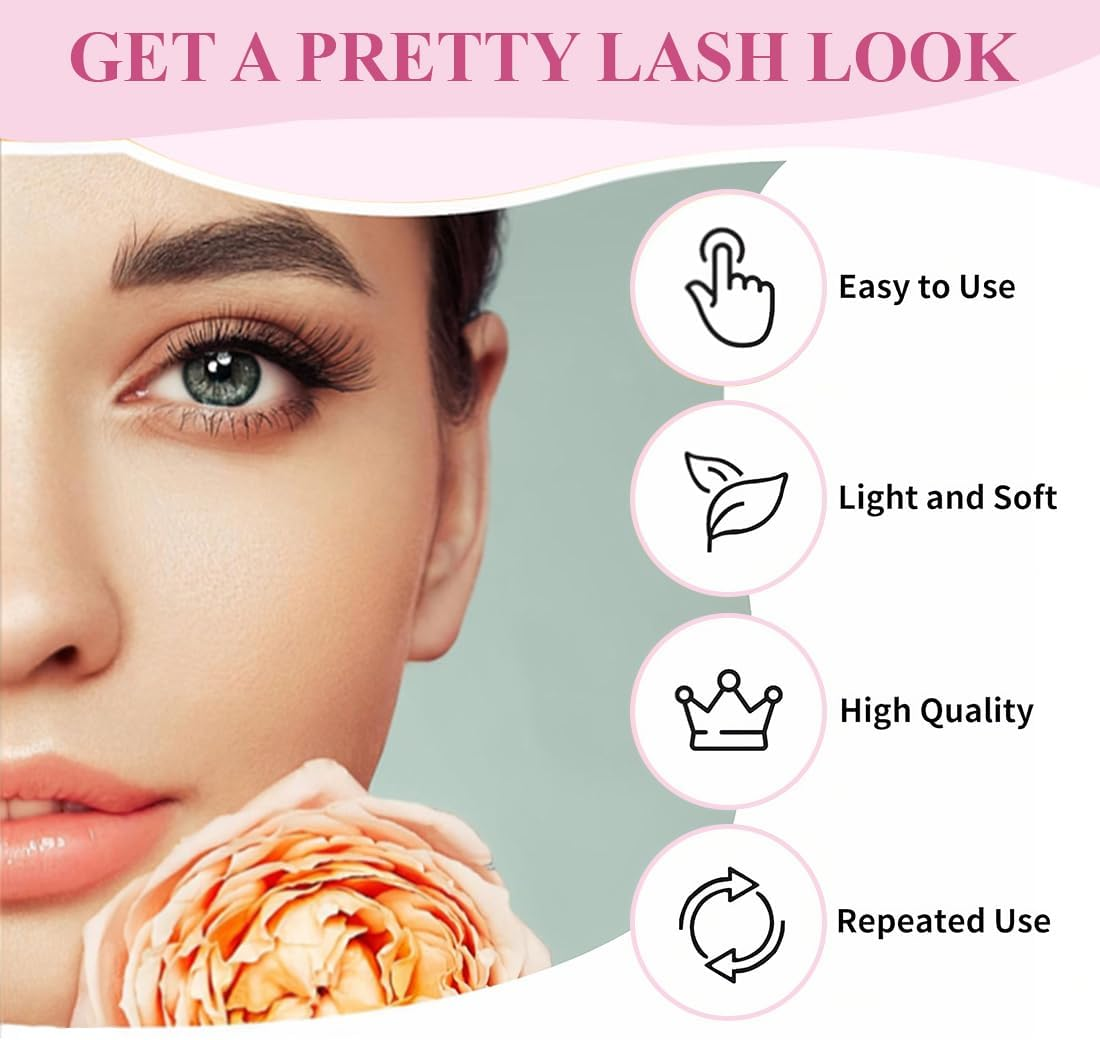 CATOR 640 Piece Eyelash Extensions, Lash Extension Set, Eyelash Extensions Set, Artificial Eyelashes, Natural DIY Eyelash Extension Cluster Eyelashes, Individual Lashes Kit, Mink Eyelashes, Fluffy image number 3