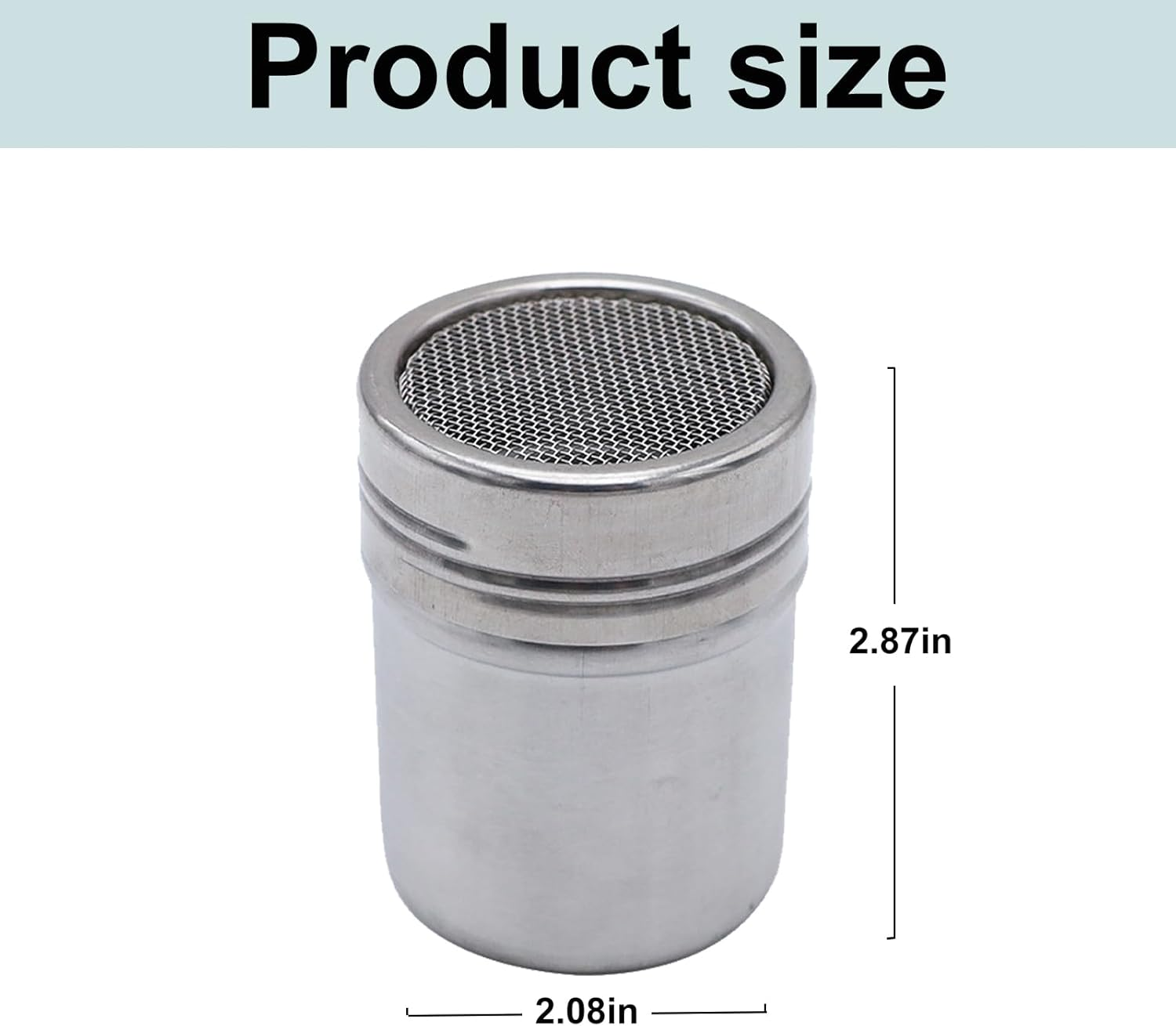 Fine Mesh Powder Shaker - Premium Stainless Steel Sifter for Chocolate, Coffee, Icing Sugar, Flour (Dust-Free Cover, Kitchen Essential, Baking & Cooking Tool