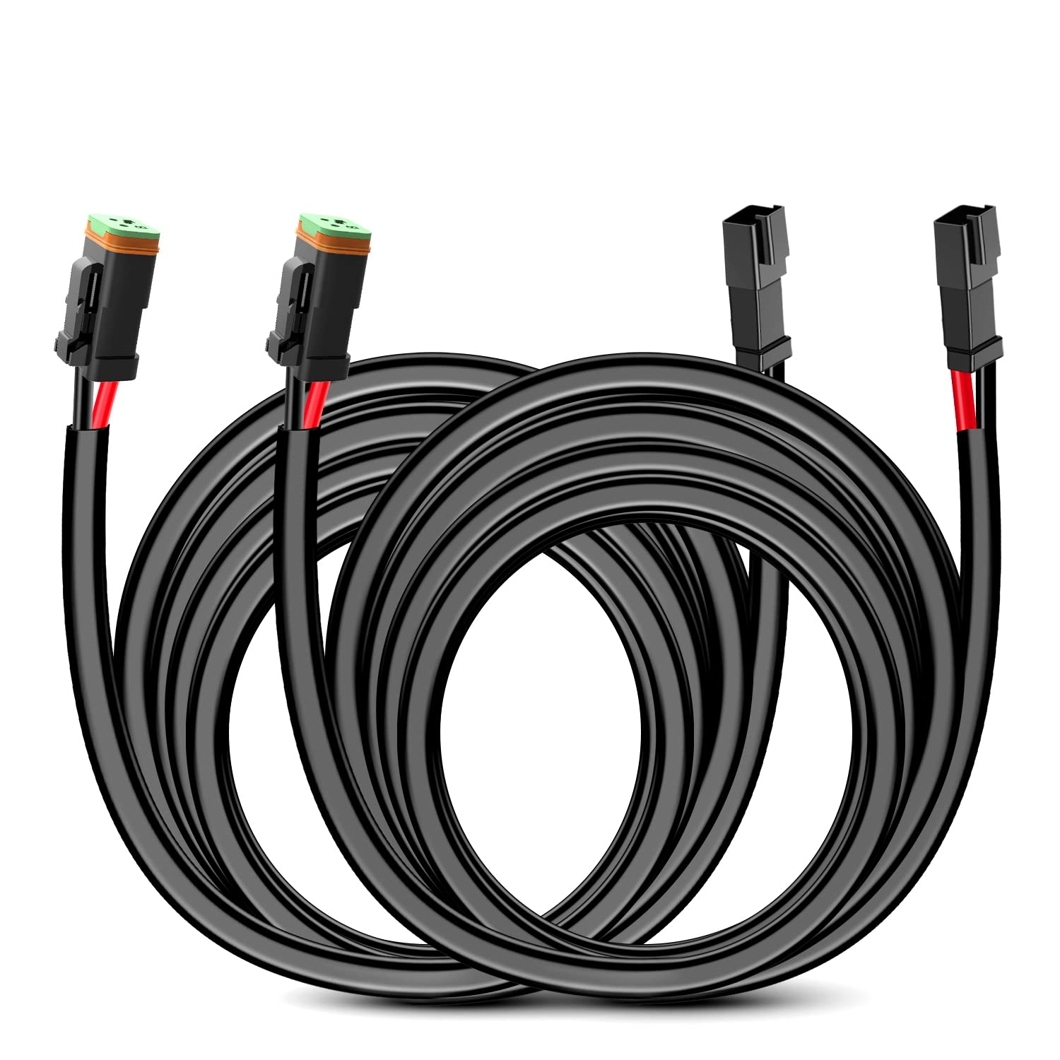 Nilight 2PCS 16AWG 10 Feet Wiring Harness Extension Kit, Extended Plug and Play 2-Pin Socket DT Connector Wire Cord for Offroad LED Light Bar Work Light Led Pod Driving Fog Boat Light image number 3