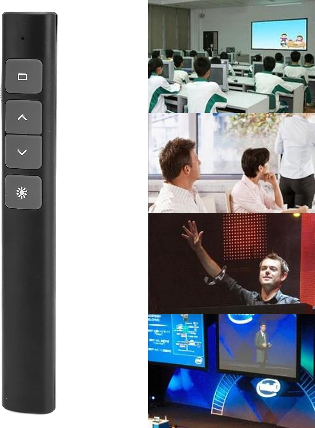 Presentation Clicker Wireless Presenter Remote Clicker, Presentation Clicker 2.4G RF Chip ABS Silicone Buttons Portable Plug and Play Wireless Presenter Remote for Keynote/Ppt/Mac/Pc/Laptop image number 5