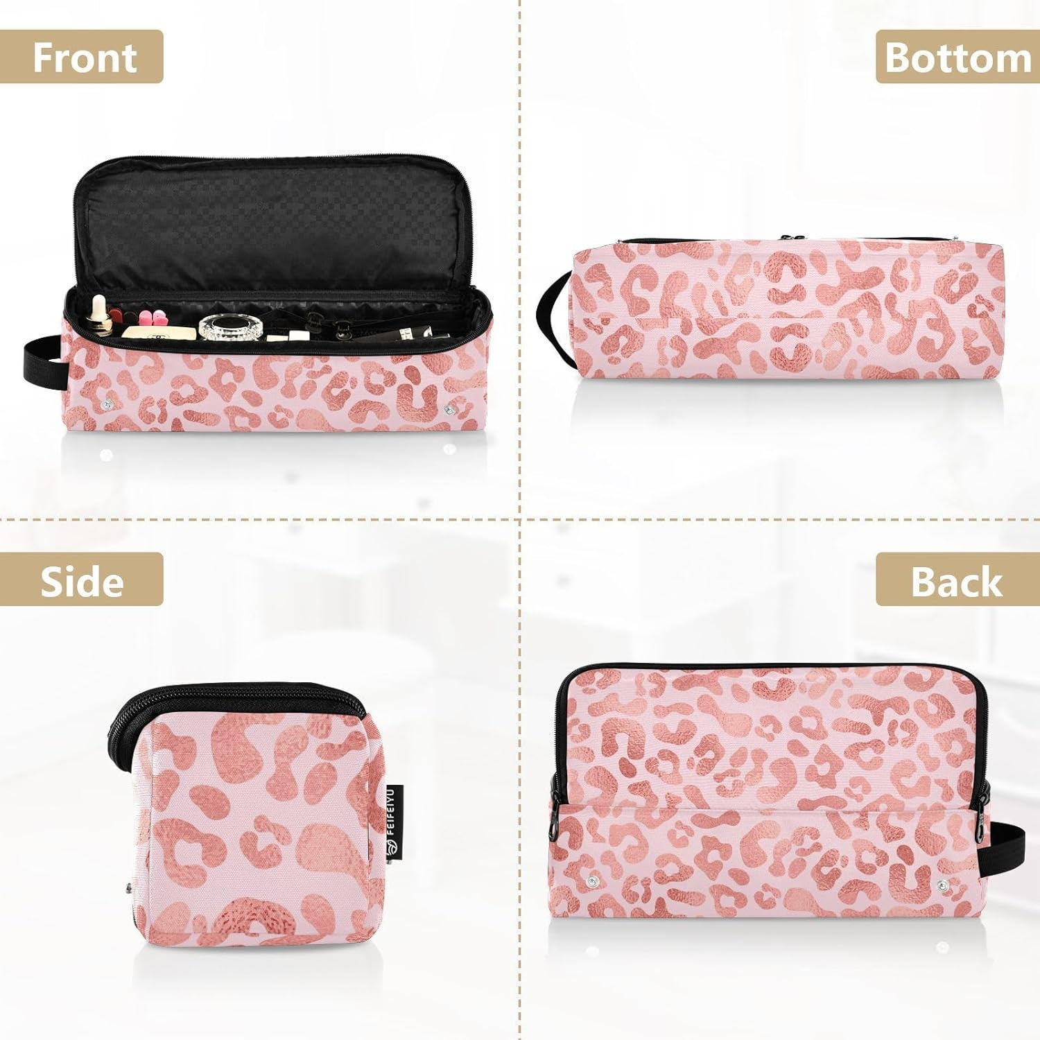 Hair Tools Travel Bag with Heat Resistant Mat Detachable 2-In-1 Curling Iron Travel Case Hot Tools Organizer for Straightener Flat Iron Red Leopard Print image number 6