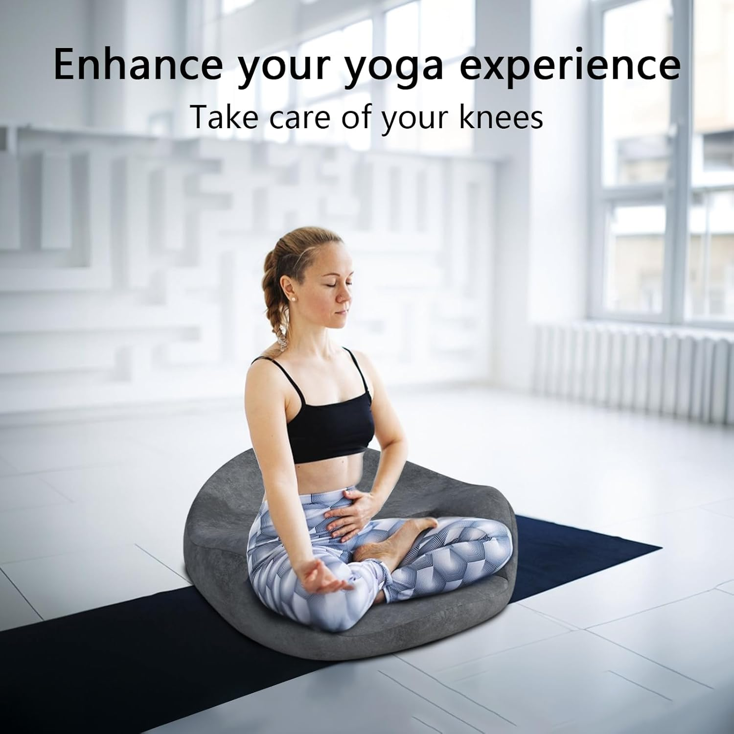 KAIGITE Meditation Cushion, Comfortable Floor Pillow, Ergonomic Memory Foam Filled Cushion for Meditation Relaxation Floor Sofa Window Seat (Starry Sky Grey) - Turquoise image number 7