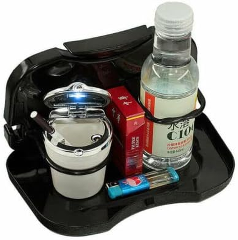 AIMALL Auto Car Cup Holder New Back Seat Tray Table Stand Desk Drink Food Folding, Easy Installation, Space-Saving, Black, Durable ABS image number 3