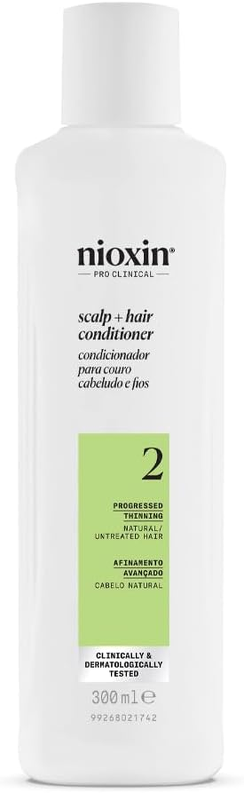 Nioxin System 2 Scalp plus Hair Hair Thickening Conditioner for Natural Hair with Progressed Thinning, 300 Ml