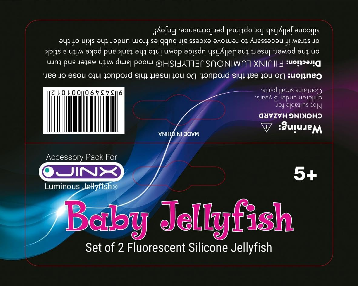 Baby Jellyfish Accessory for JINX Luminous Jellyfish Lamp - Small Silicone Jellyfish - Night Light Enhancer for Mood Lighting (Set of 2) image number 2