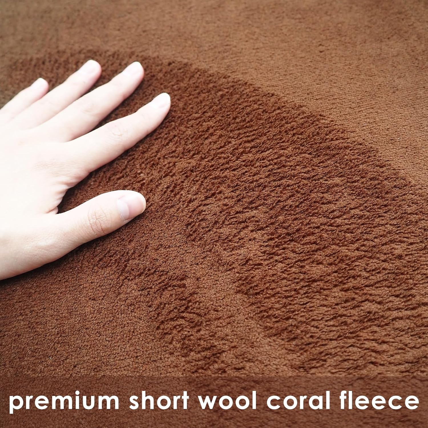 Area Rug Playmat for Kids, 1Cm Thick Coral Velvet Non-Slip Fluffy Carpet, Modern Washable Soft Fur Floor Play Mat Throw Rugs for Living Room,Bedroom,Playroom (Brown, 200X120Cm) image number 5